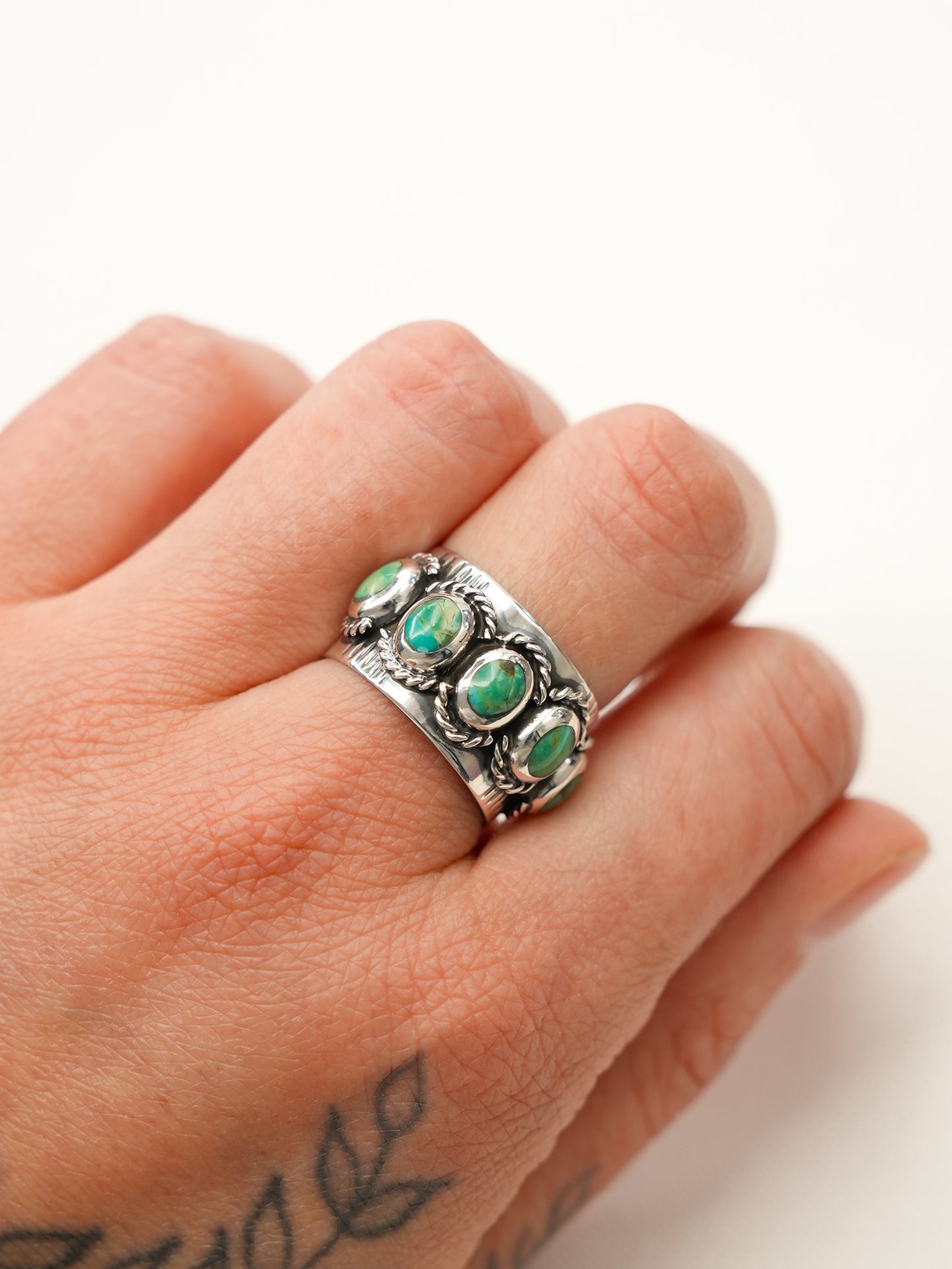 BOHO SOL Silver and Turquoise Oval Ring