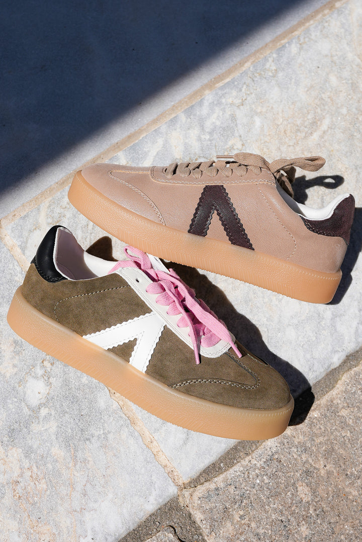 MIA Low Top Vegan Suede 'V' Design Sneaker