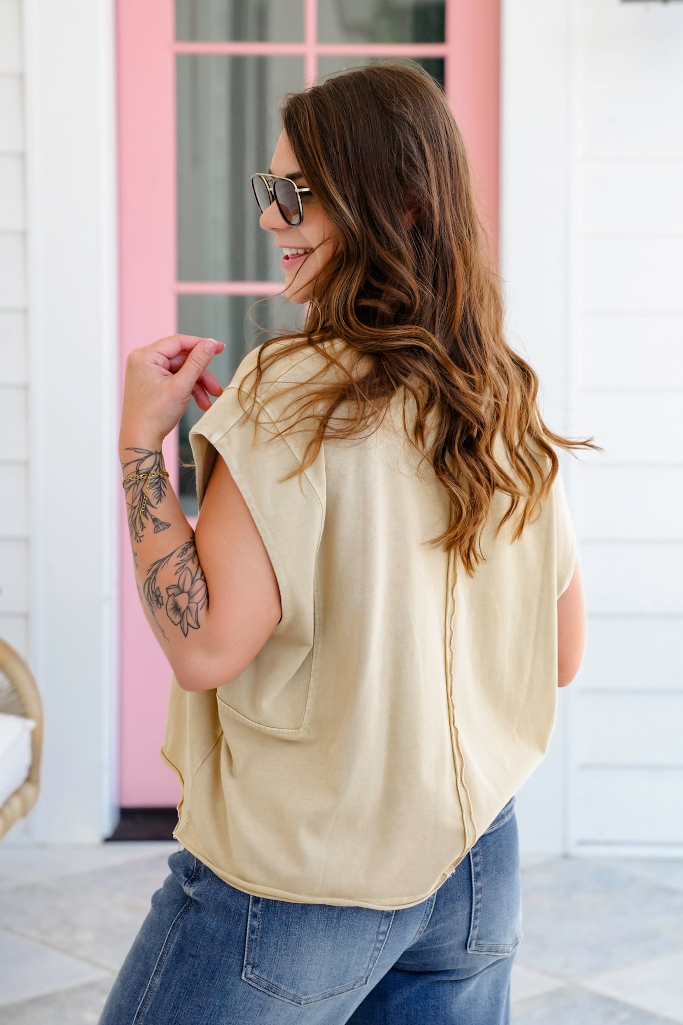 Mineral Wash Sleeveless Relaxed Fit Tank Top