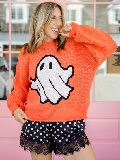Restock! Ghost Long Sleeve Pullover Knit Sweater - Freckled Poppy