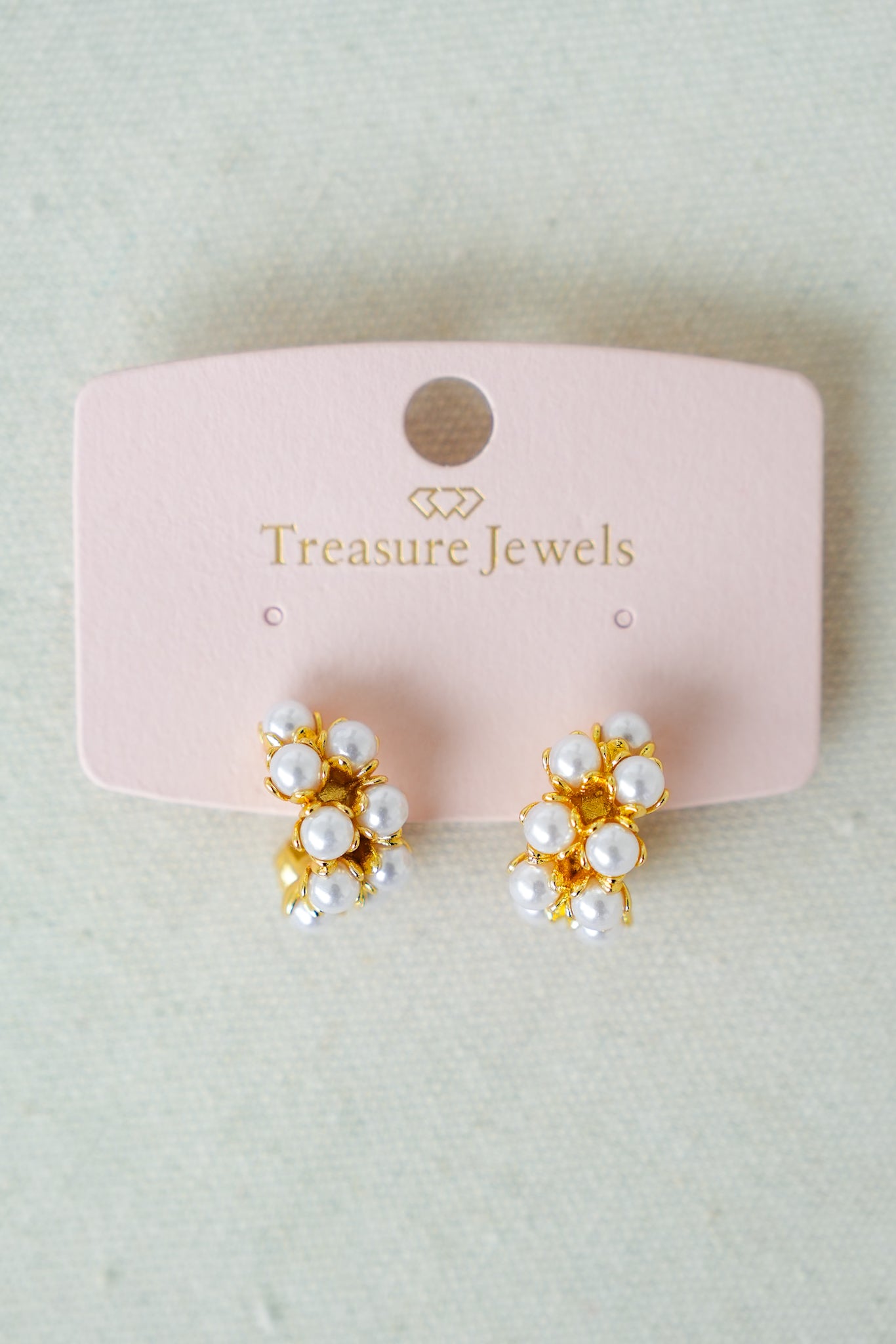 Treasure Jewels Pearls and Gold Hoops