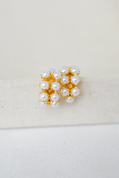 Treasure Jewels Pearls and Gold Hoops