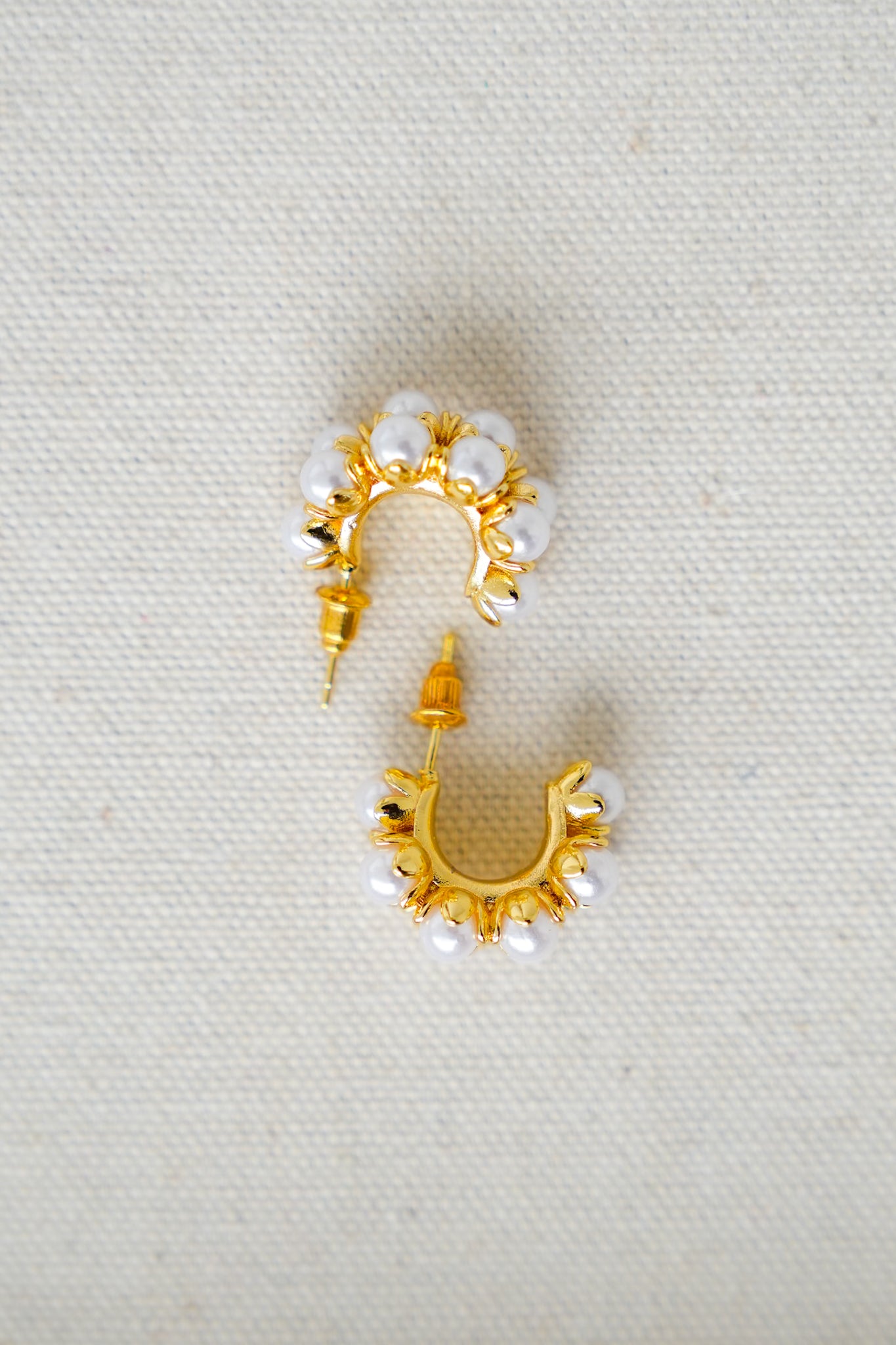 Treasure Jewels Pearls and Gold Hoops