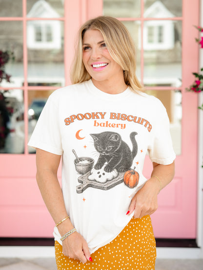 Plus/Reg Short Sleeve Spooky Biscuits Bakery Graphic Tee