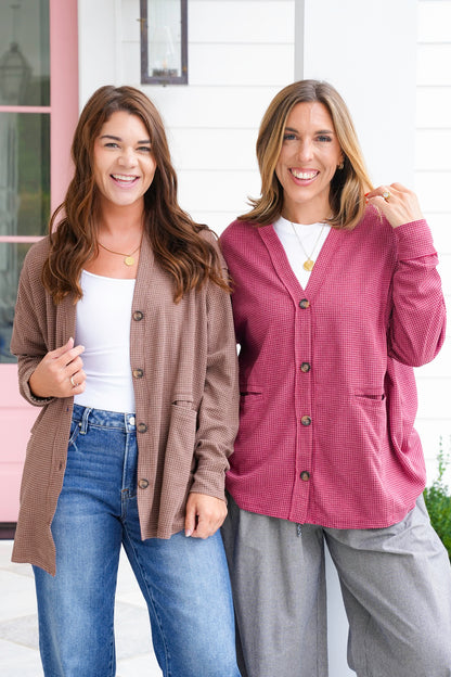 Door Buster! Plus/Reg Long Sleeve Thermal Knit Button Down Cardigan