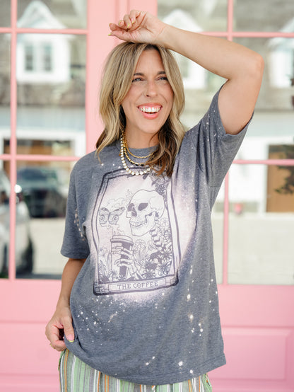 Plus/Reg Short Sleeve The Coffee Tarot Card Graphic Tee