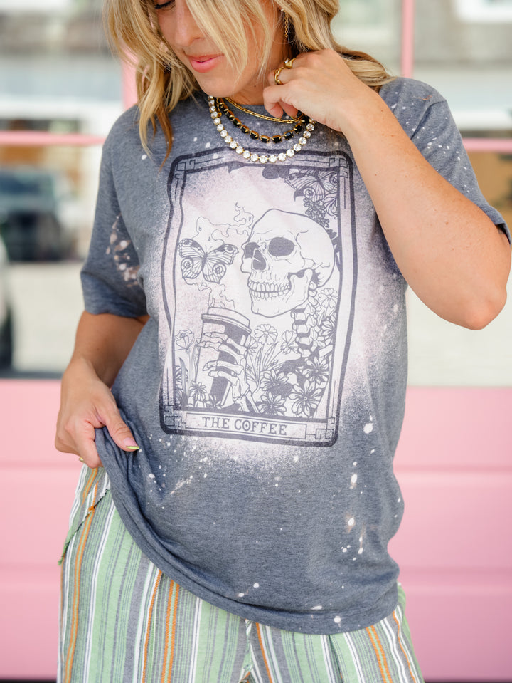 Plus/Reg Short Sleeve The Coffee Tarot Card Graphic Tee