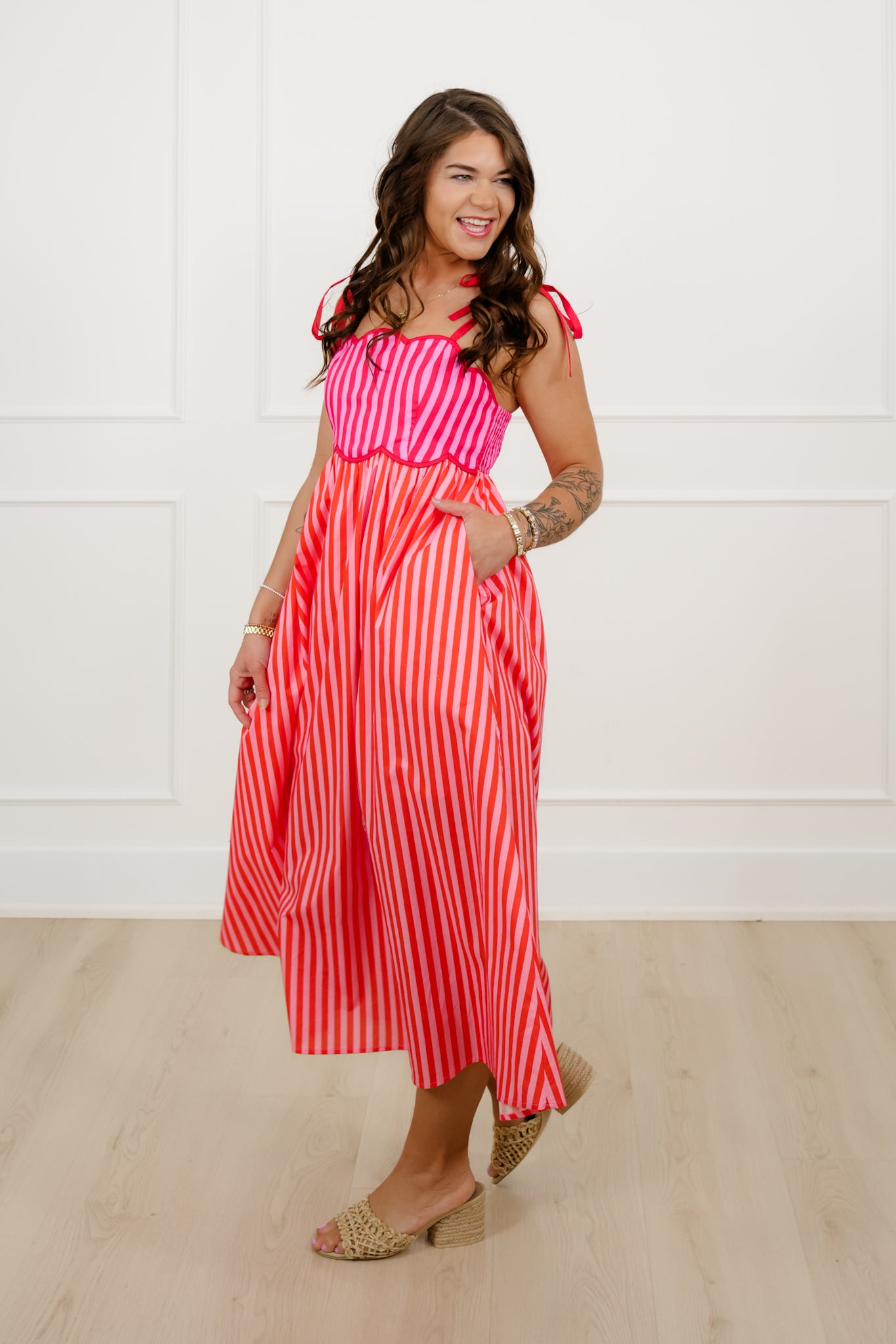 Color Block Stripe Sleeveless Midi Dress – Freckled Poppy