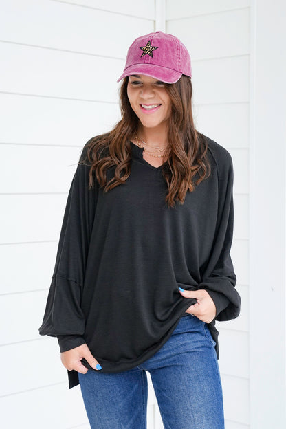 Door Buster! Plus/Reg Long Sleeve V Neck Tunic Top