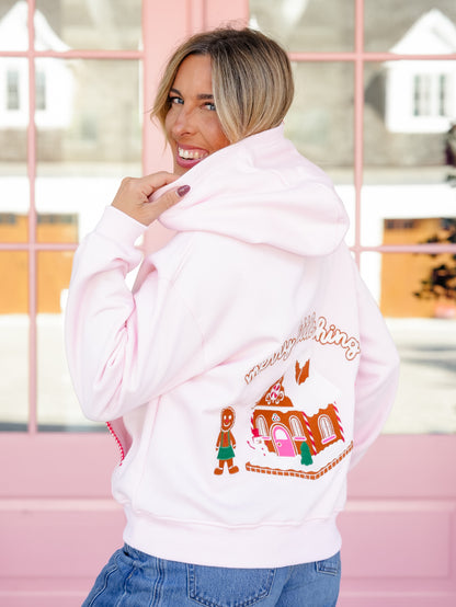 Long Sleeve "Merry Little Thing" Gingerbread Pullover Hoodie