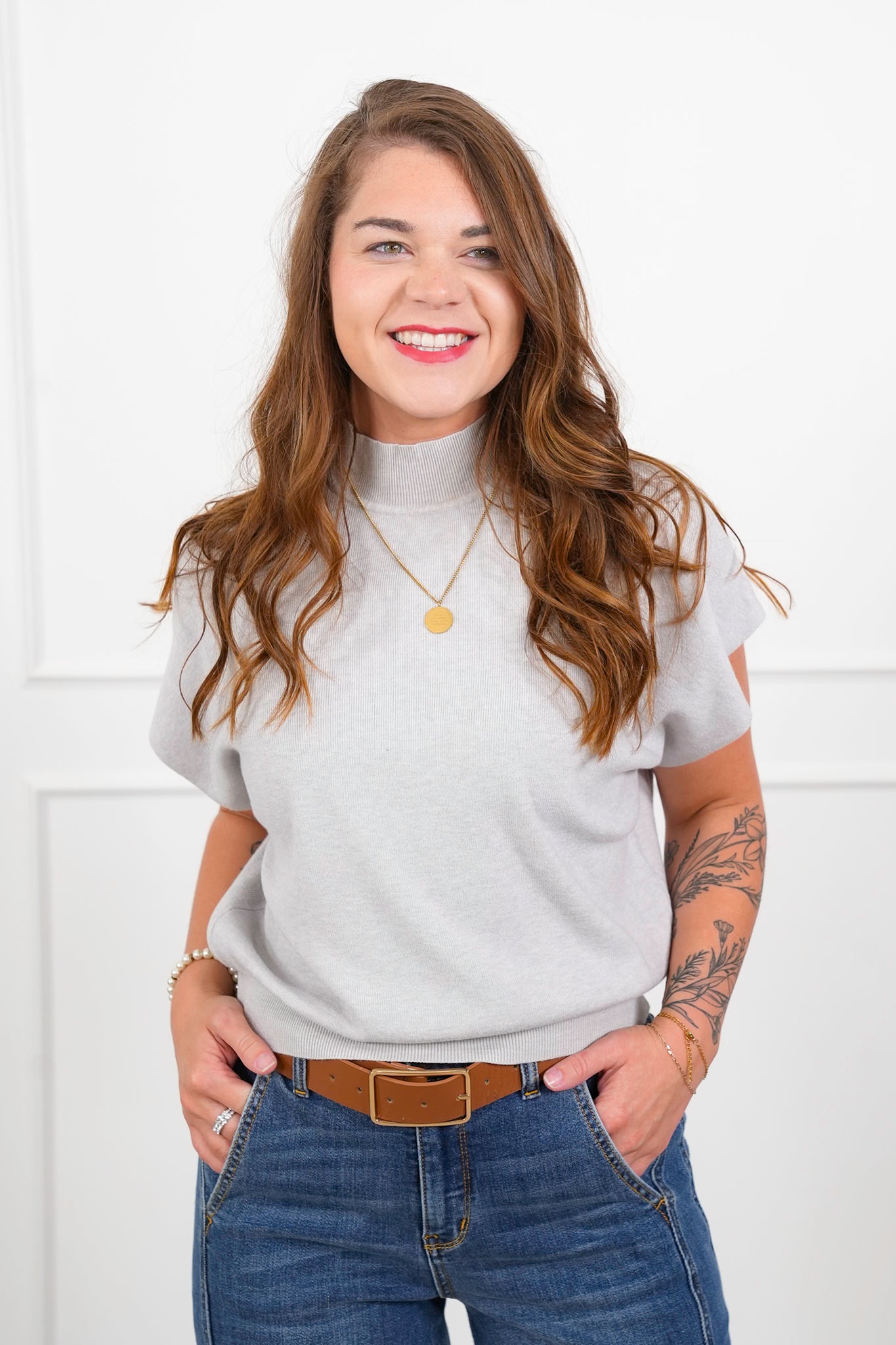 Door Buster! Zenana Mock Neck Short Dolman Sleeve Sweater