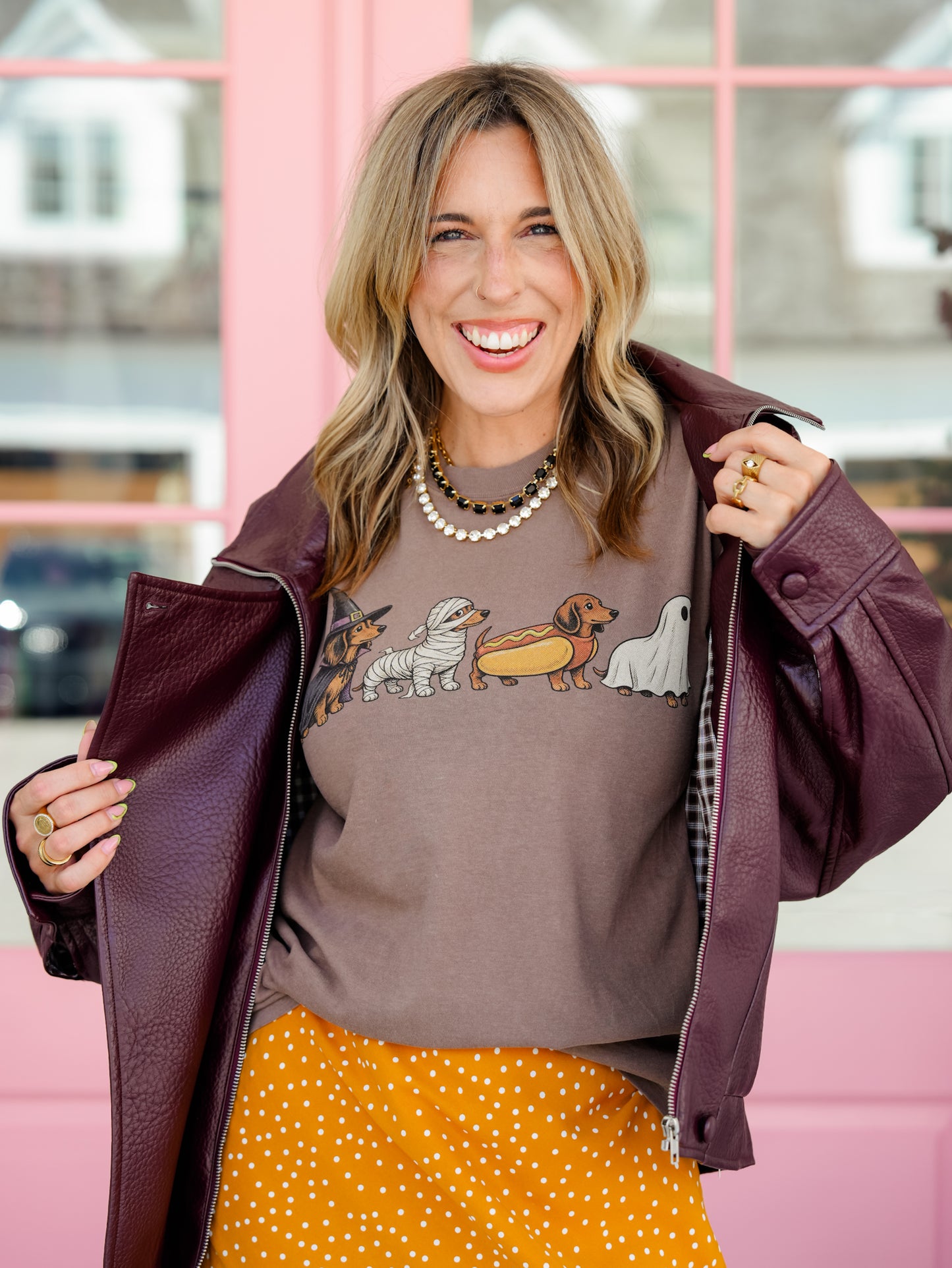 Plus/Reg Short Sleeve Halloween Dachshund Graphic Tee