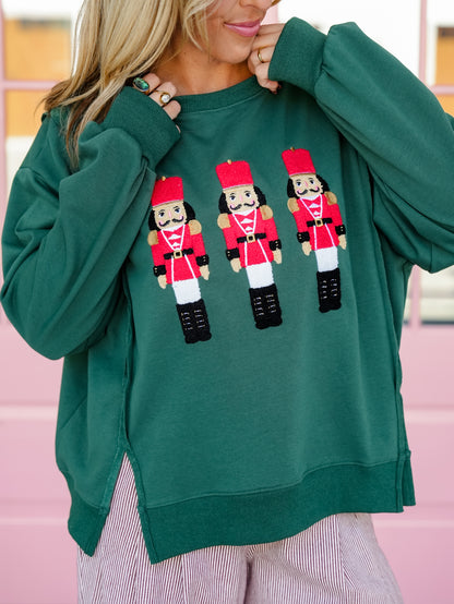 Nutcracker Embroidered Christmas Sweatshirt