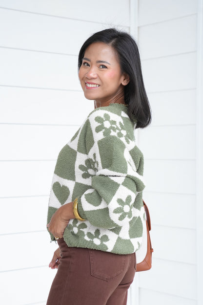 POL Long Sleeve V Neck Pullover Sweater Top