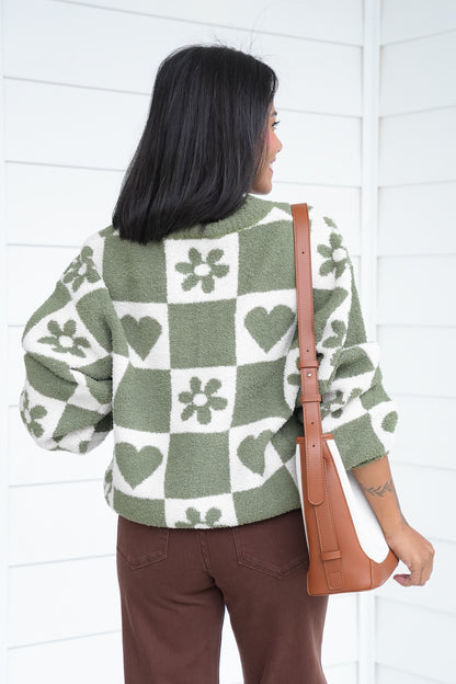 POL Long Sleeve V Neck Pullover Sweater Top