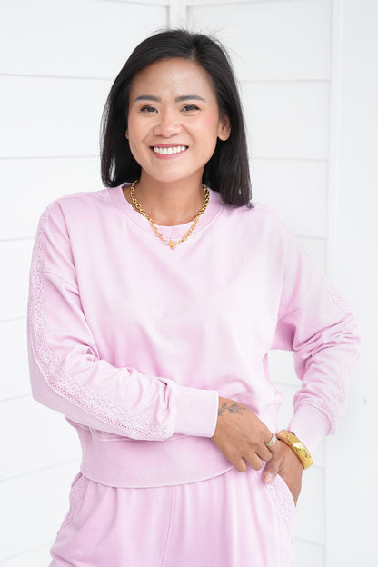 Mineral Wash Long Sleeve Top and Pants Set