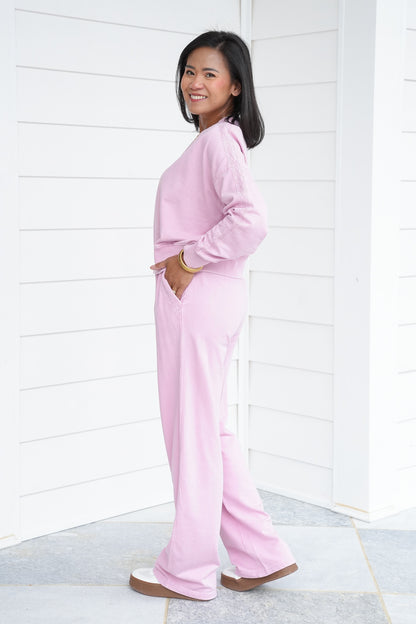 Mineral Wash Long Sleeve Top and Pants Set