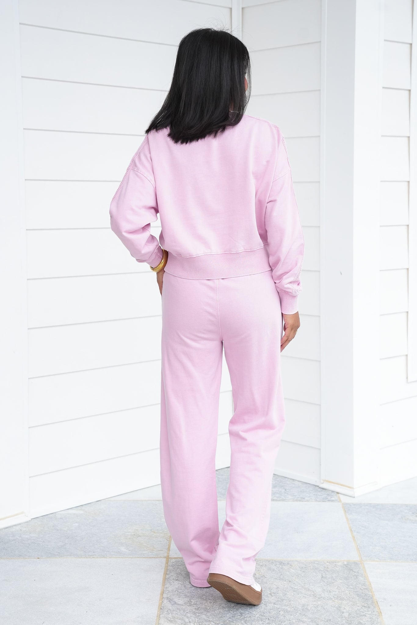 Mineral Wash Long Sleeve Top and Pants Set