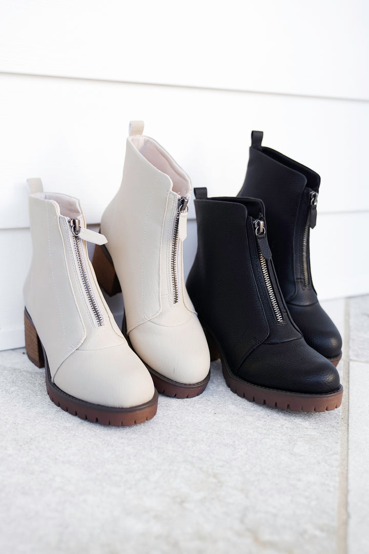 MIA Vegan Leather Ankle Boot with Block Heel