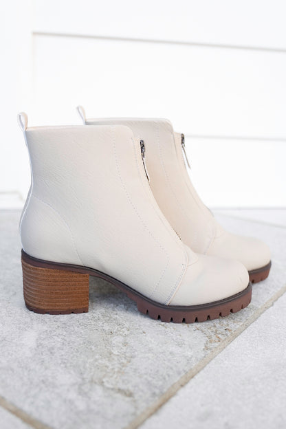 MIA Vegan Leather Ankle Boot with Block Heel