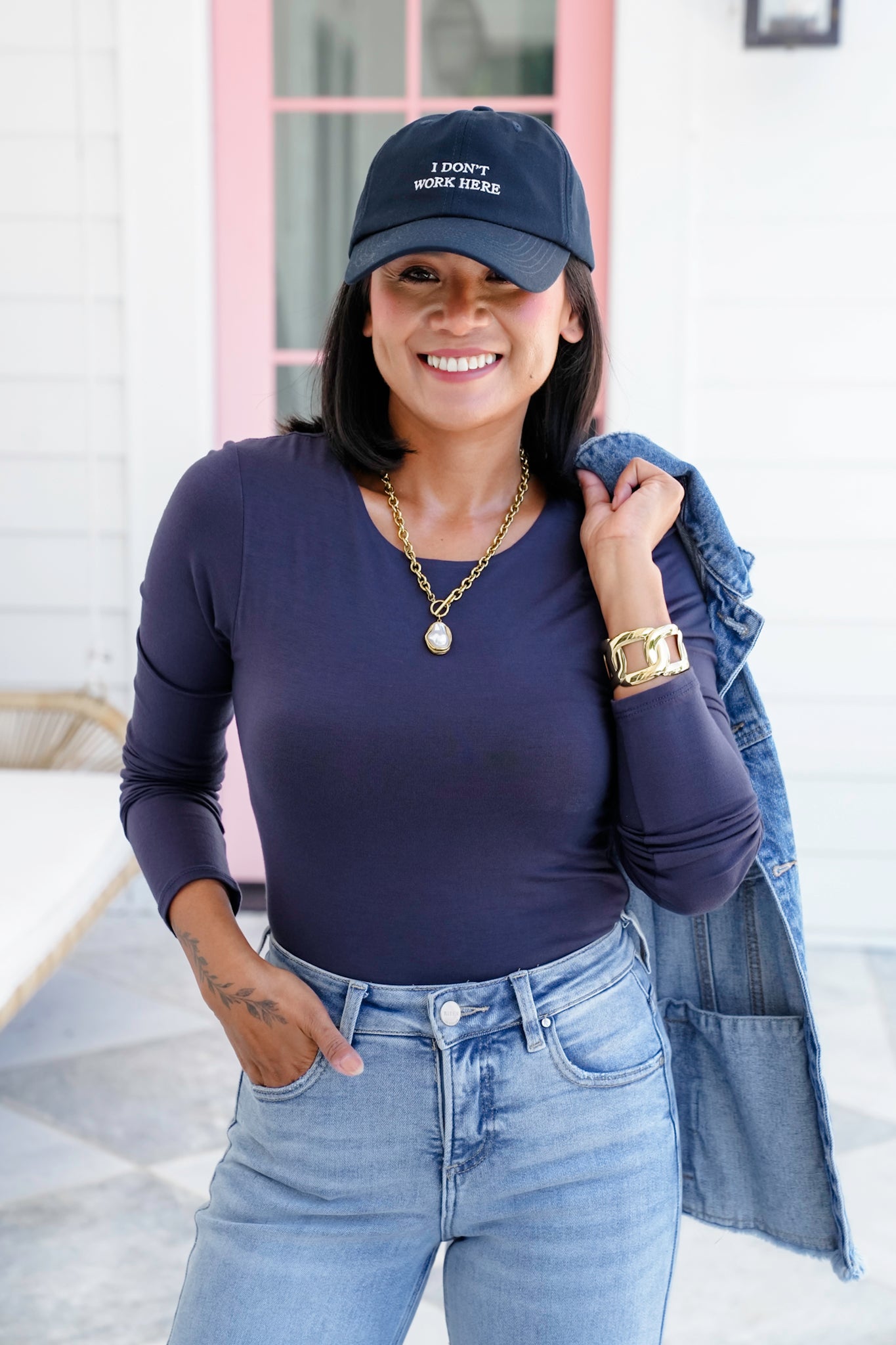 Solid Long Sleeve Round Neck Double Layered Top