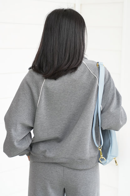 Solid Long Sleeve Half-Zip Top