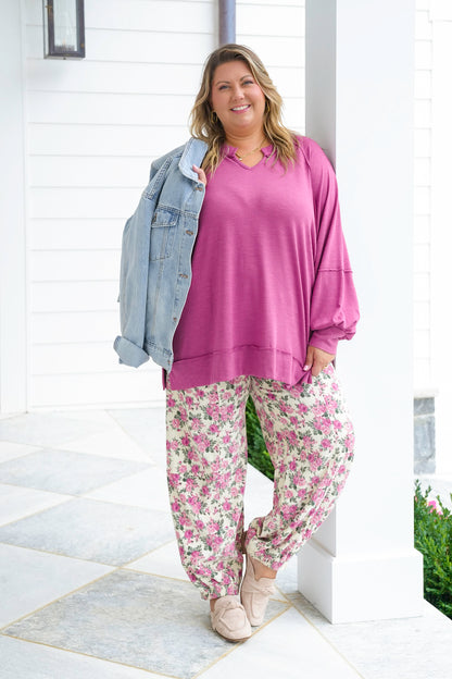 Door Buster! Plus/Reg Long Sleeve V Neck Tunic Top