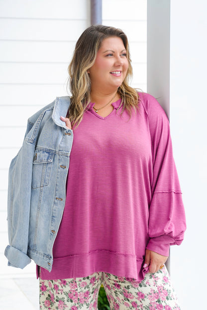 Door Buster! Plus/Reg Long Sleeve V Neck Tunic Top