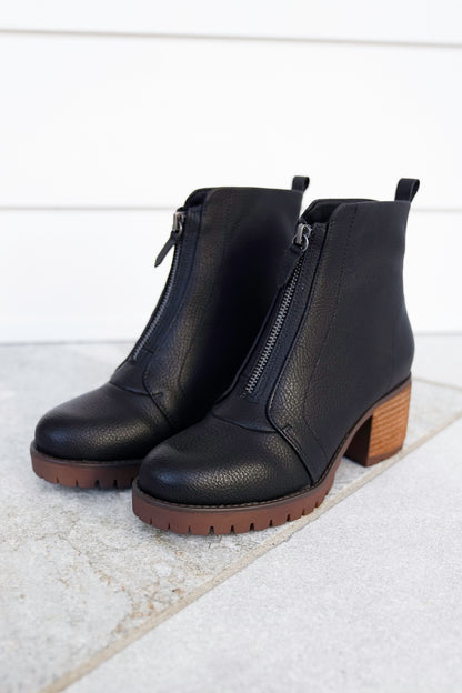 MIA Vegan Leather Ankle Boot with Block Heel