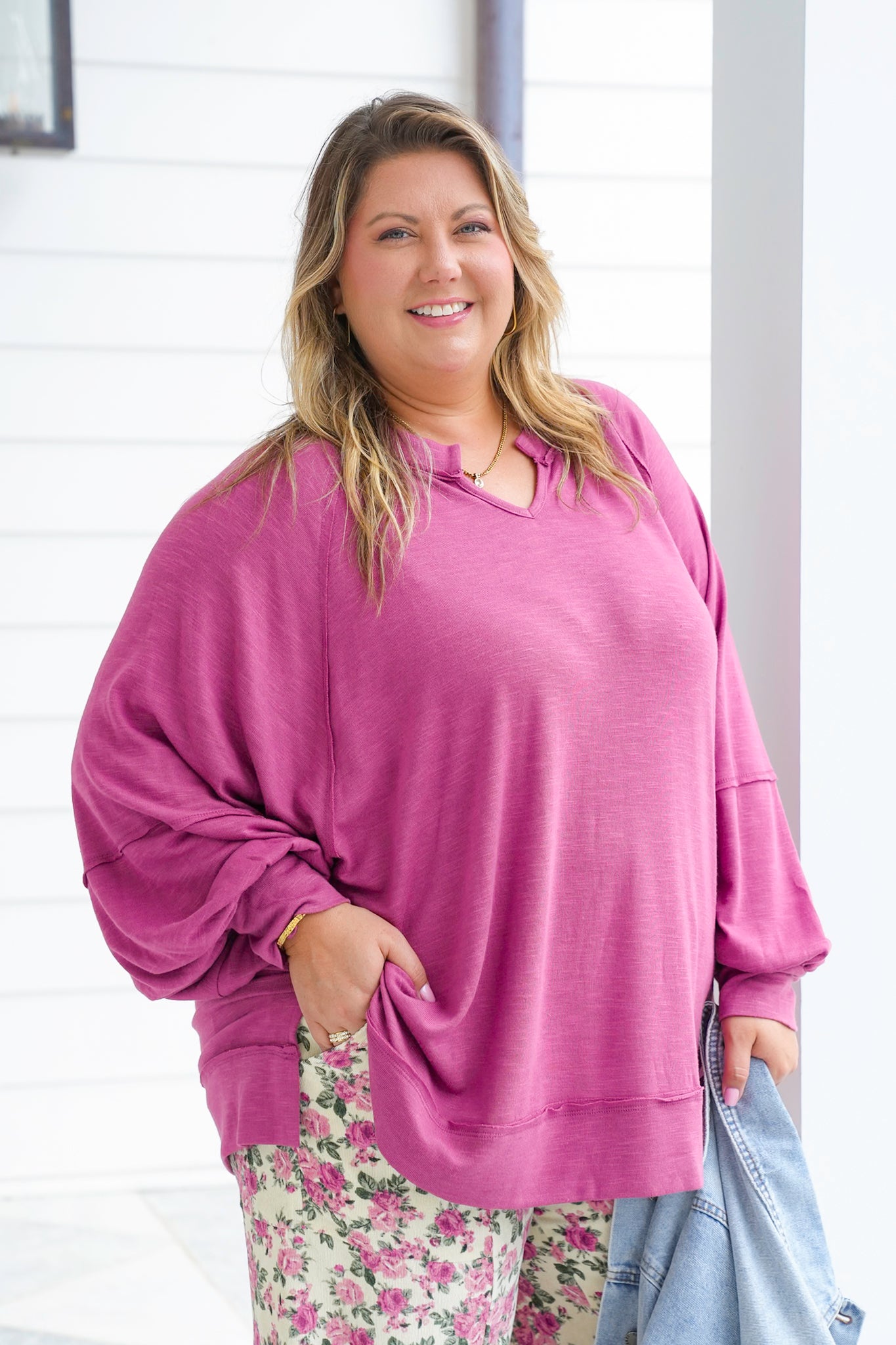 Door Buster! Plus/Reg Long Sleeve V Neck Tunic Top