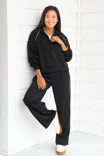 Elastic Waist Wide Leg Sweatpants