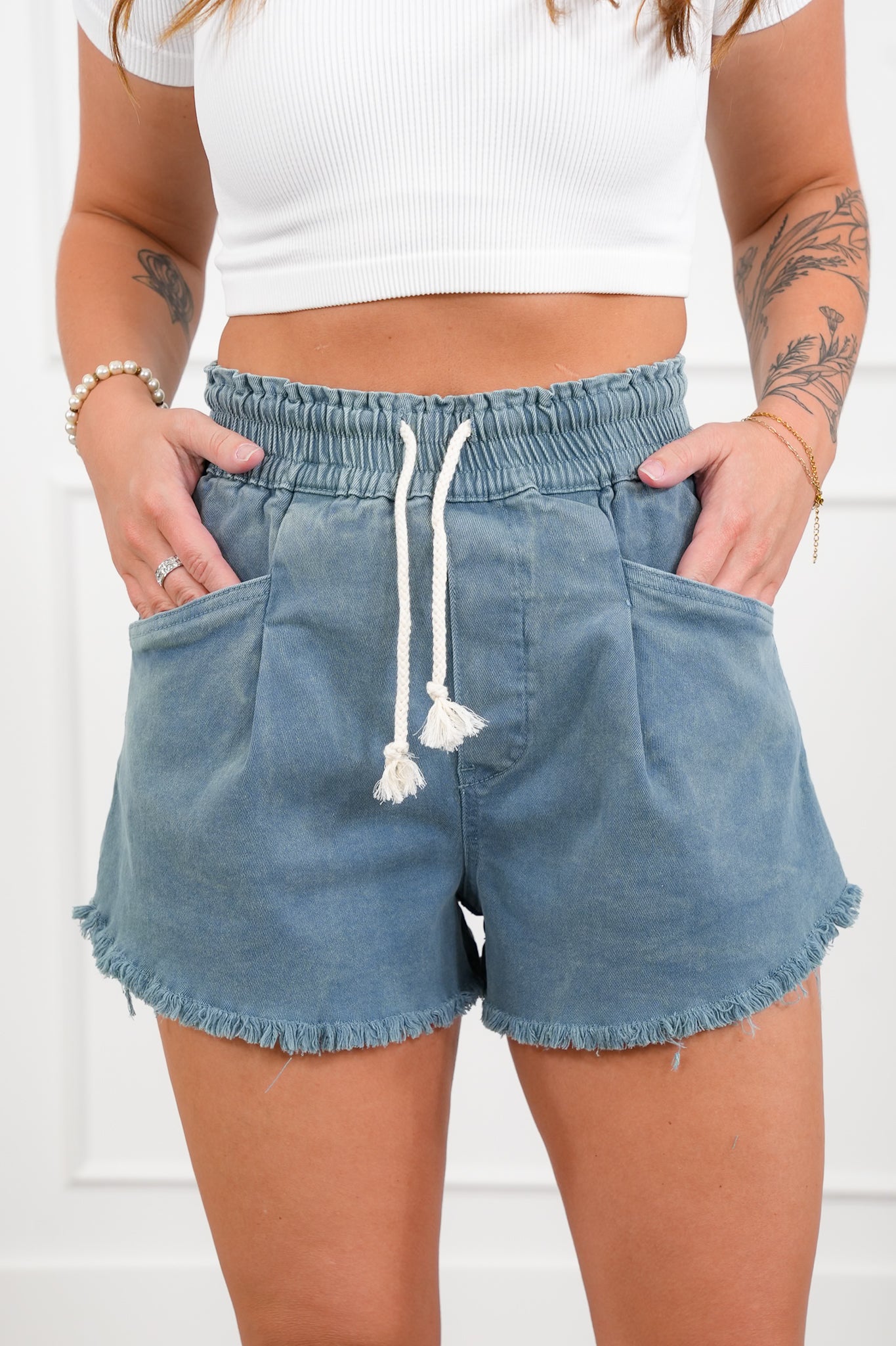 Door Buster! Zenana Washed Frayed Hem Short Pants