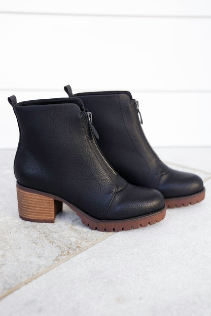 MIA Vegan Leather Ankle Boot with Block Heel