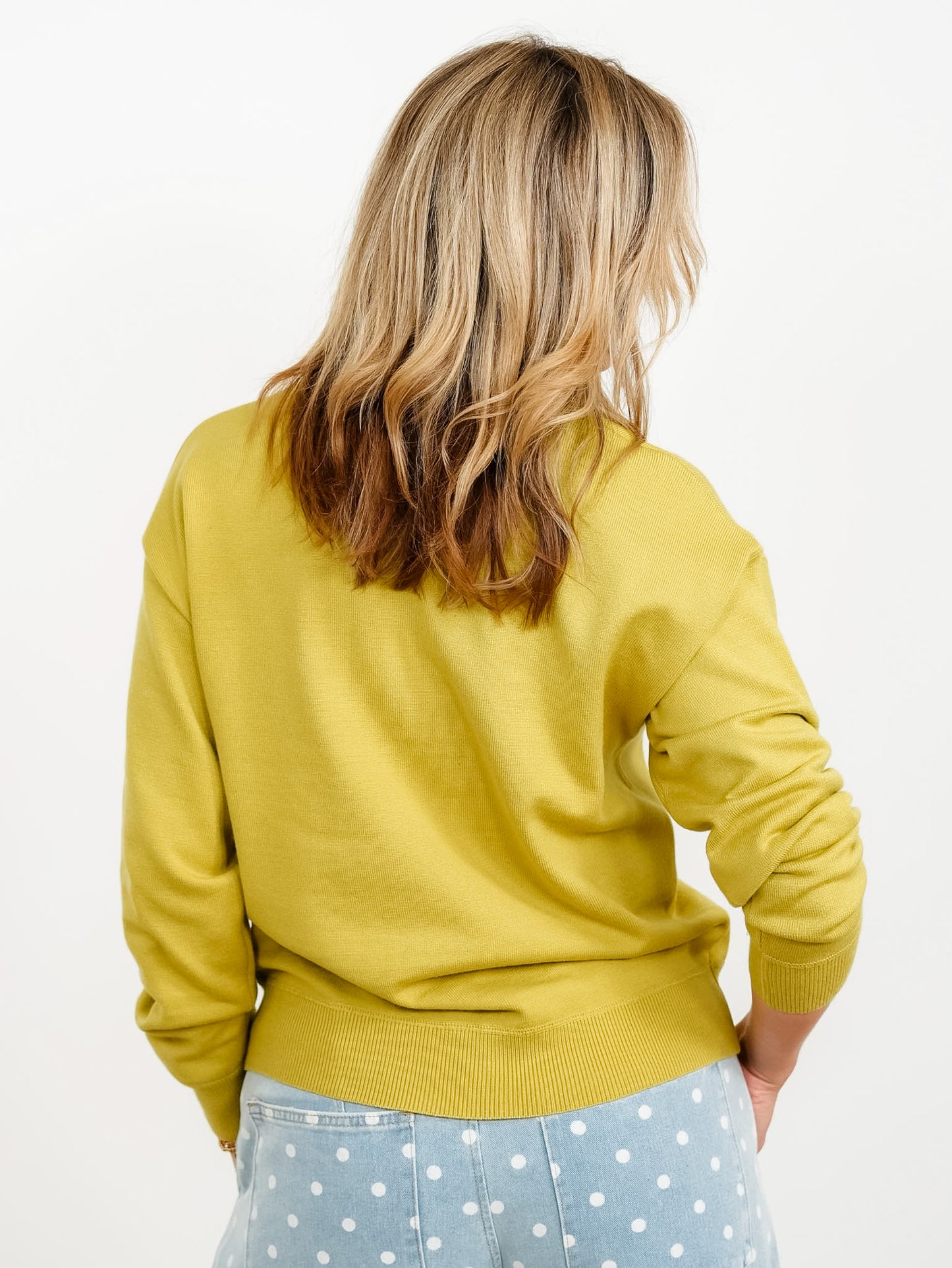 Solid Long Sleeve Crew Neck Pullover Sweater