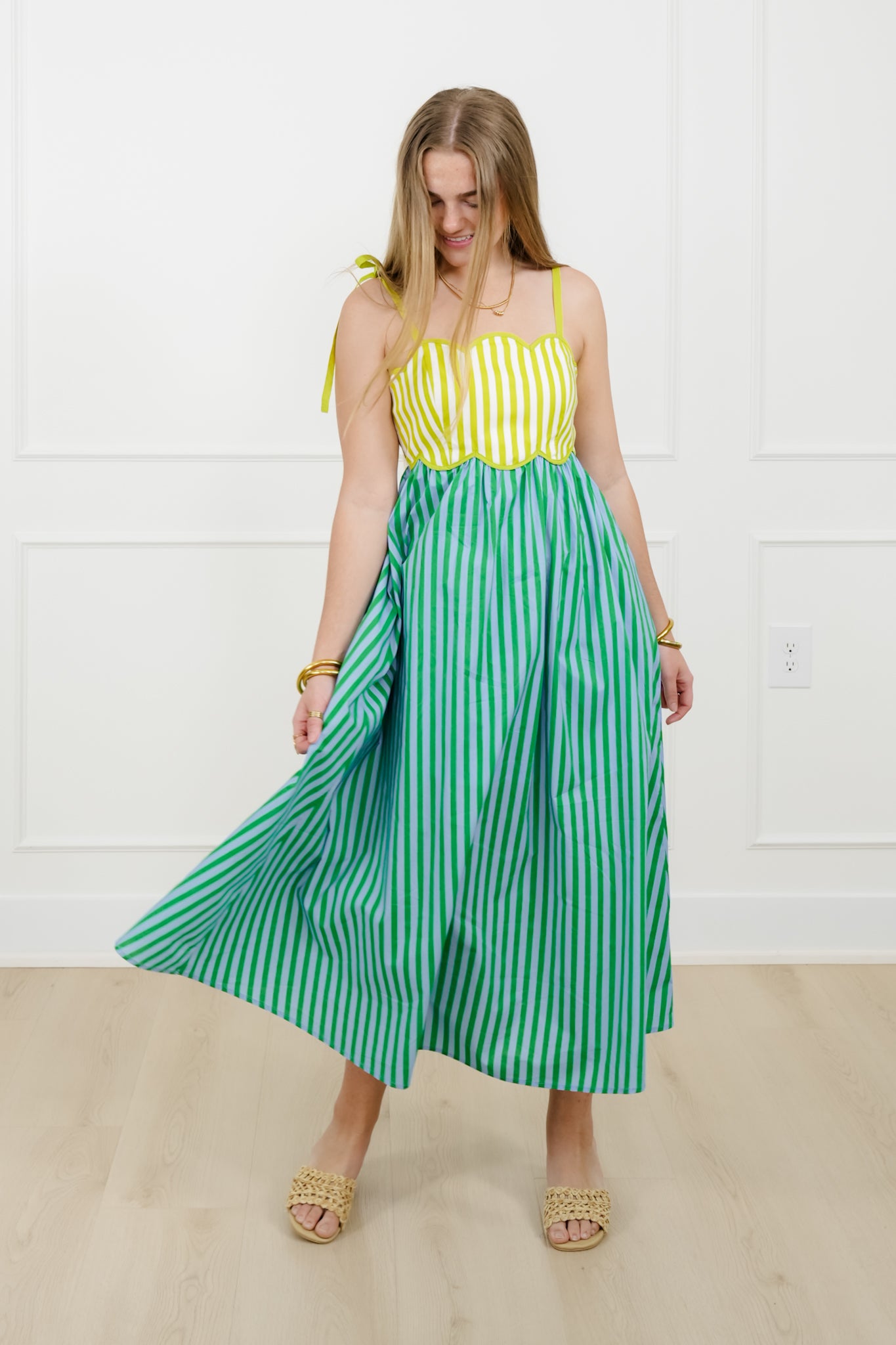 Color Block Stripe Sleeveless Midi Dress – Freckled Poppy