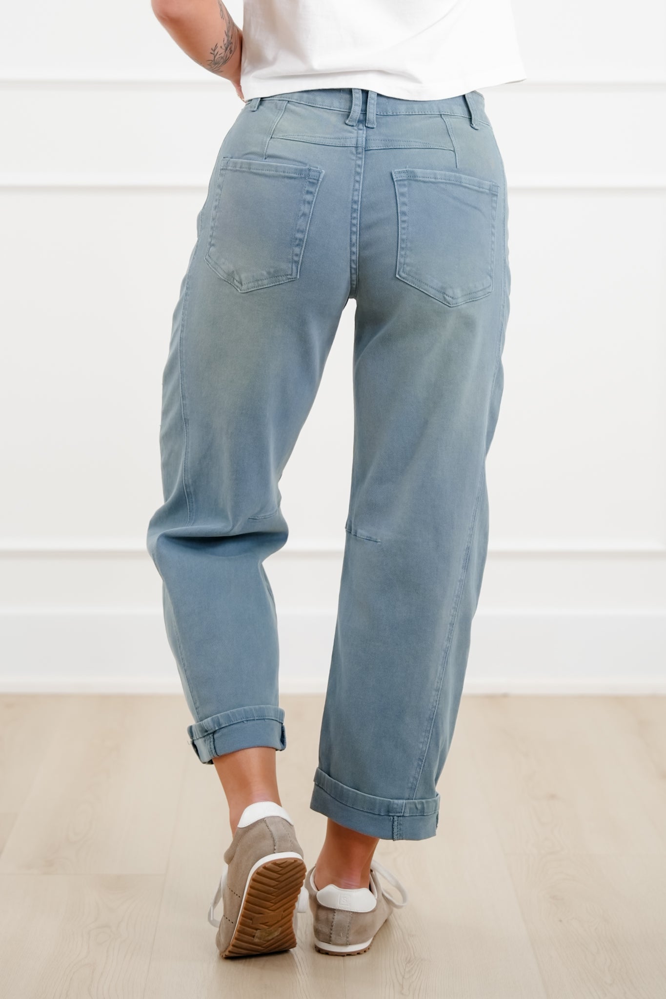 Door Buster! Zenana Barrel Leg Cropped Color Denim Pants