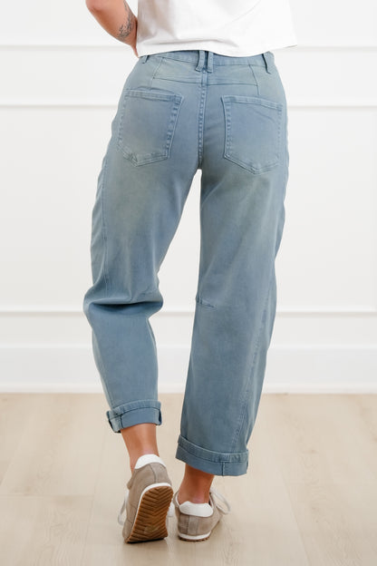 Door Buster! Zenana Barrel Leg Cropped Color Denim Pants