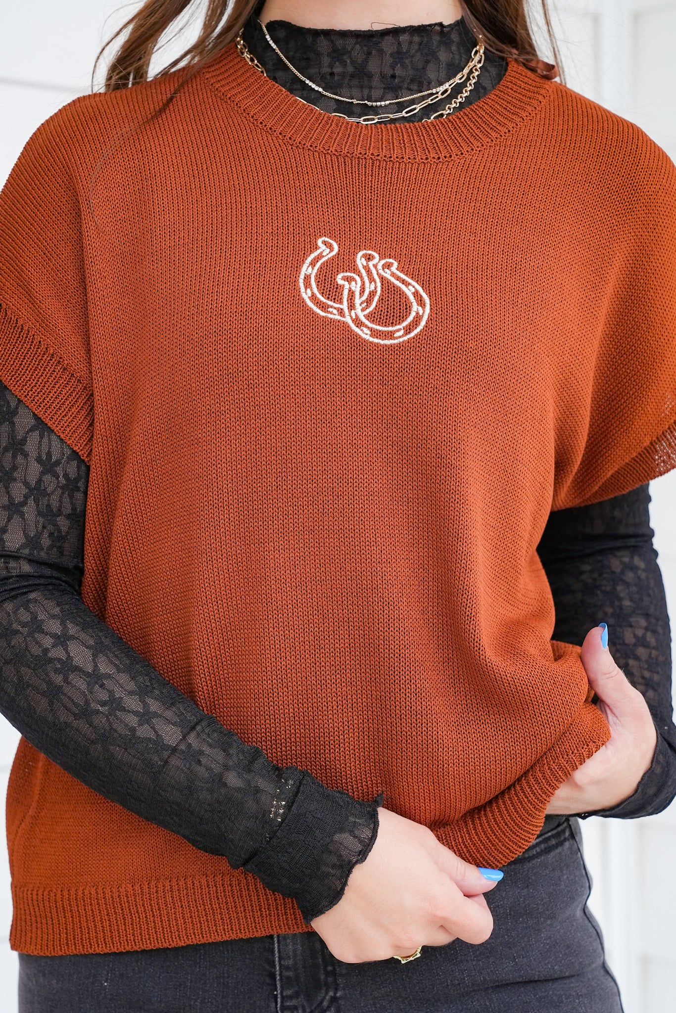 Double Horseshoe Sweater Vest