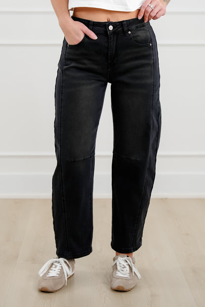 Door Buster! Zenana Barrel Leg Cropped Color Denim Pants