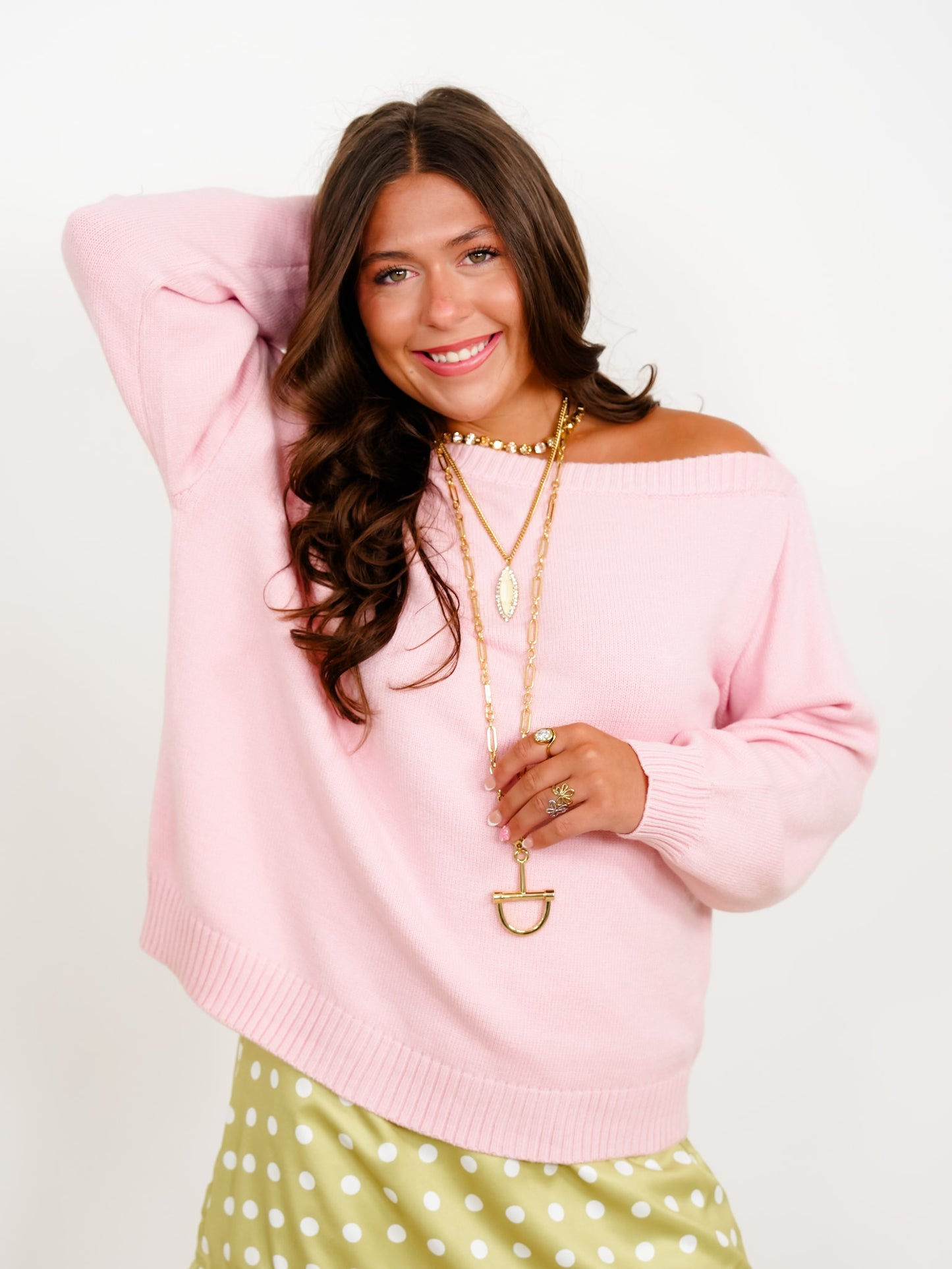 Knit Long Sleeve One Shoulder Sweater