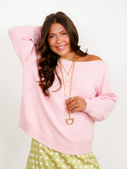 Knit Long Sleeve One Shoulder Sweater