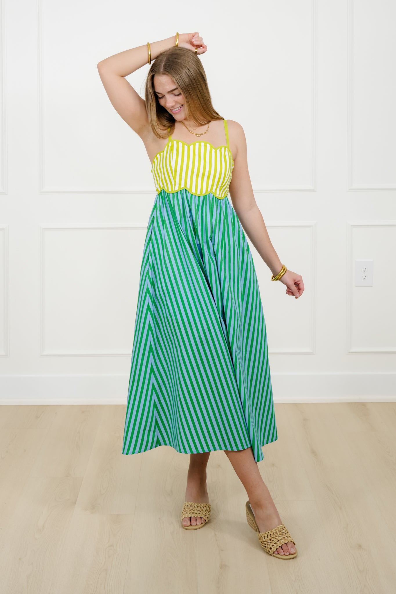 Color Block Stripe Sleeveless Midi Dress Freckled Poppy Color Block Stripe Sleeveless Midi Dress Freckled Poppy