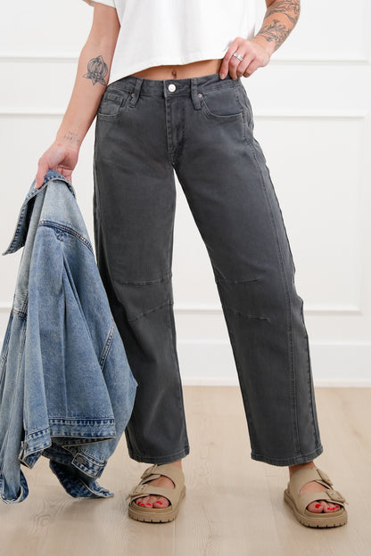 Door Buster! Zenana Barrel Leg Color Denim Pants