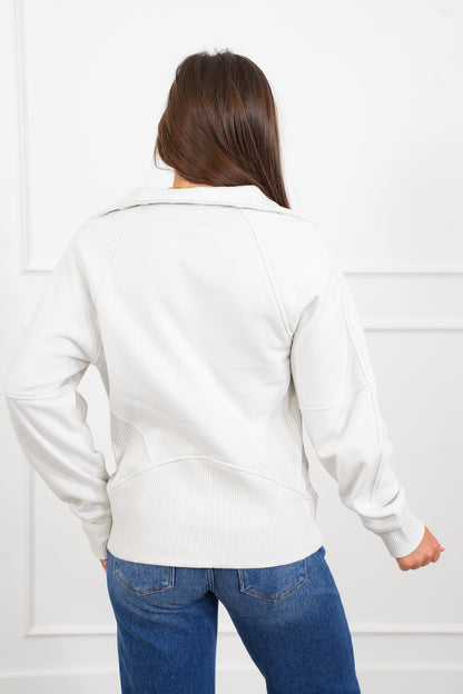 Door Buster! Zenana Half Zip Fleece Pullover with Kangaroo Pocket