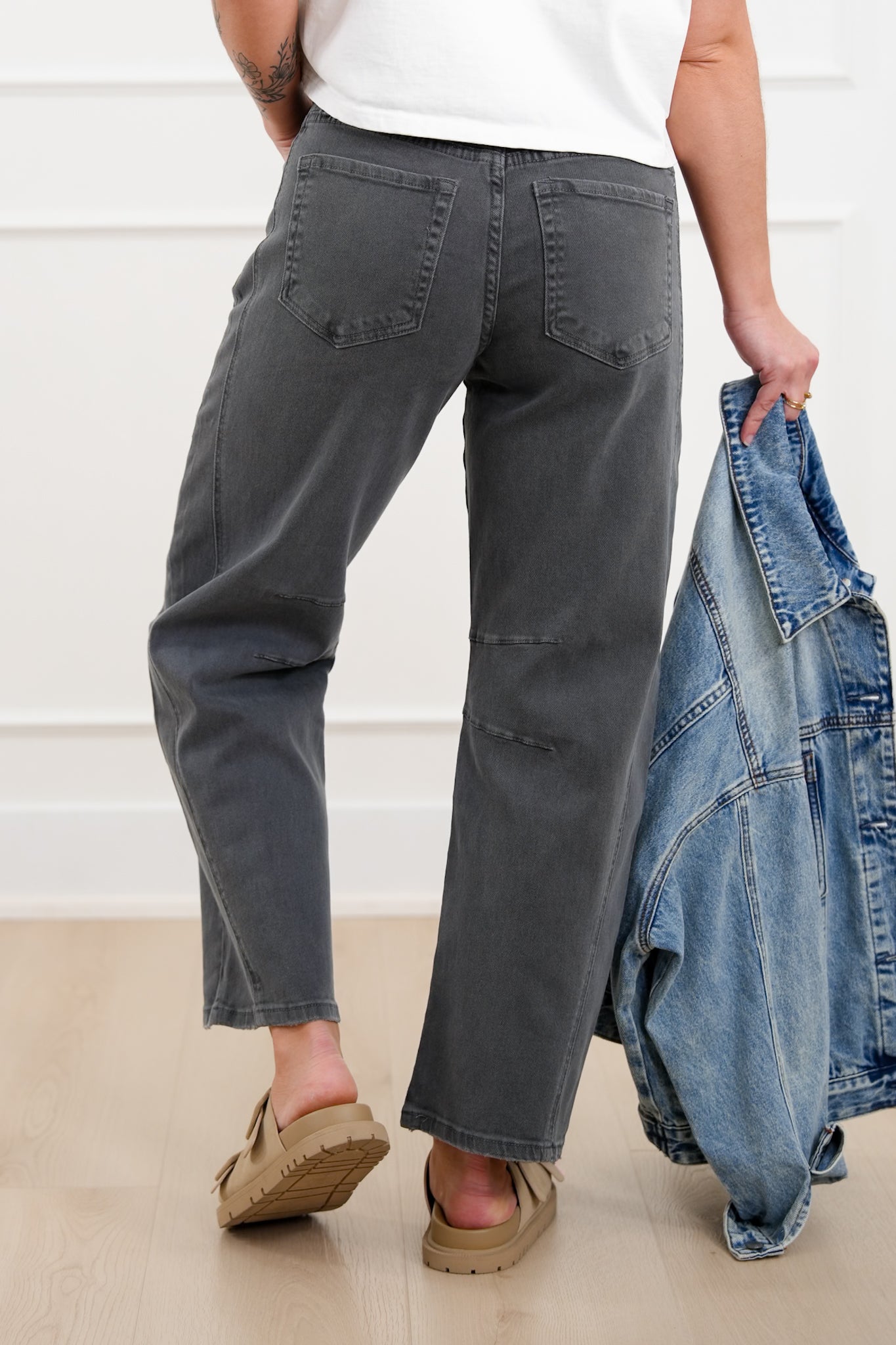 Door Buster! Zenana Barrel Leg Color Denim Pants