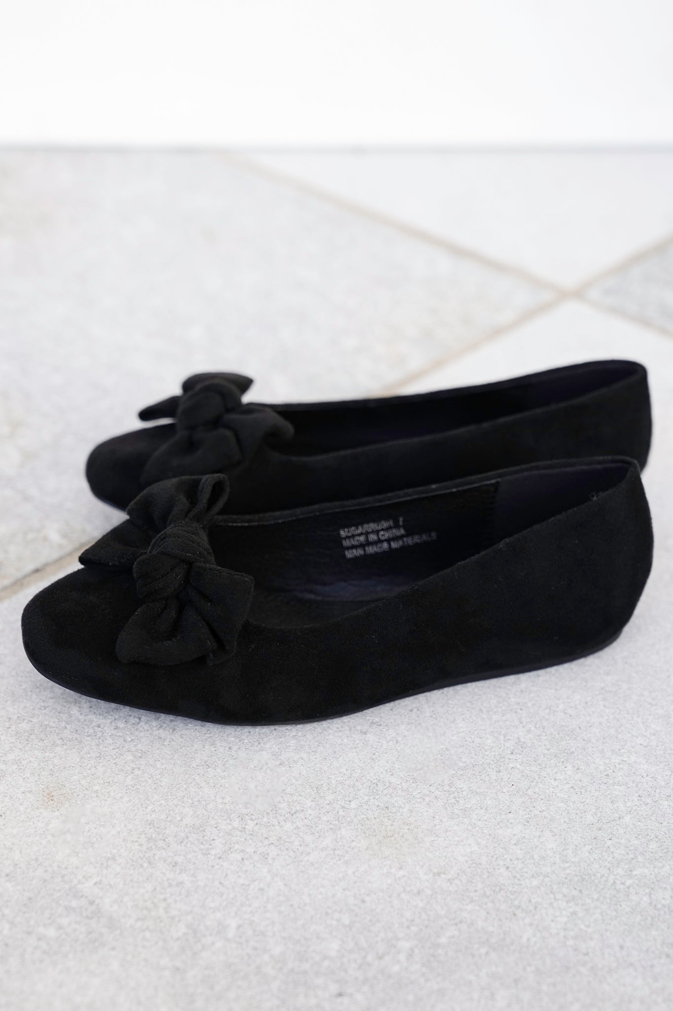 Corky's "Sugar Rush" Vegan Suede Ballet Flats with Bow Accent