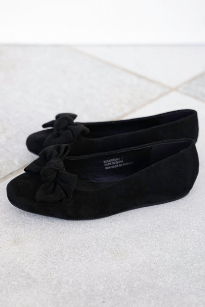 Corky's "Sugar Rush" Vegan Suede Ballet Flats with Bow Accent