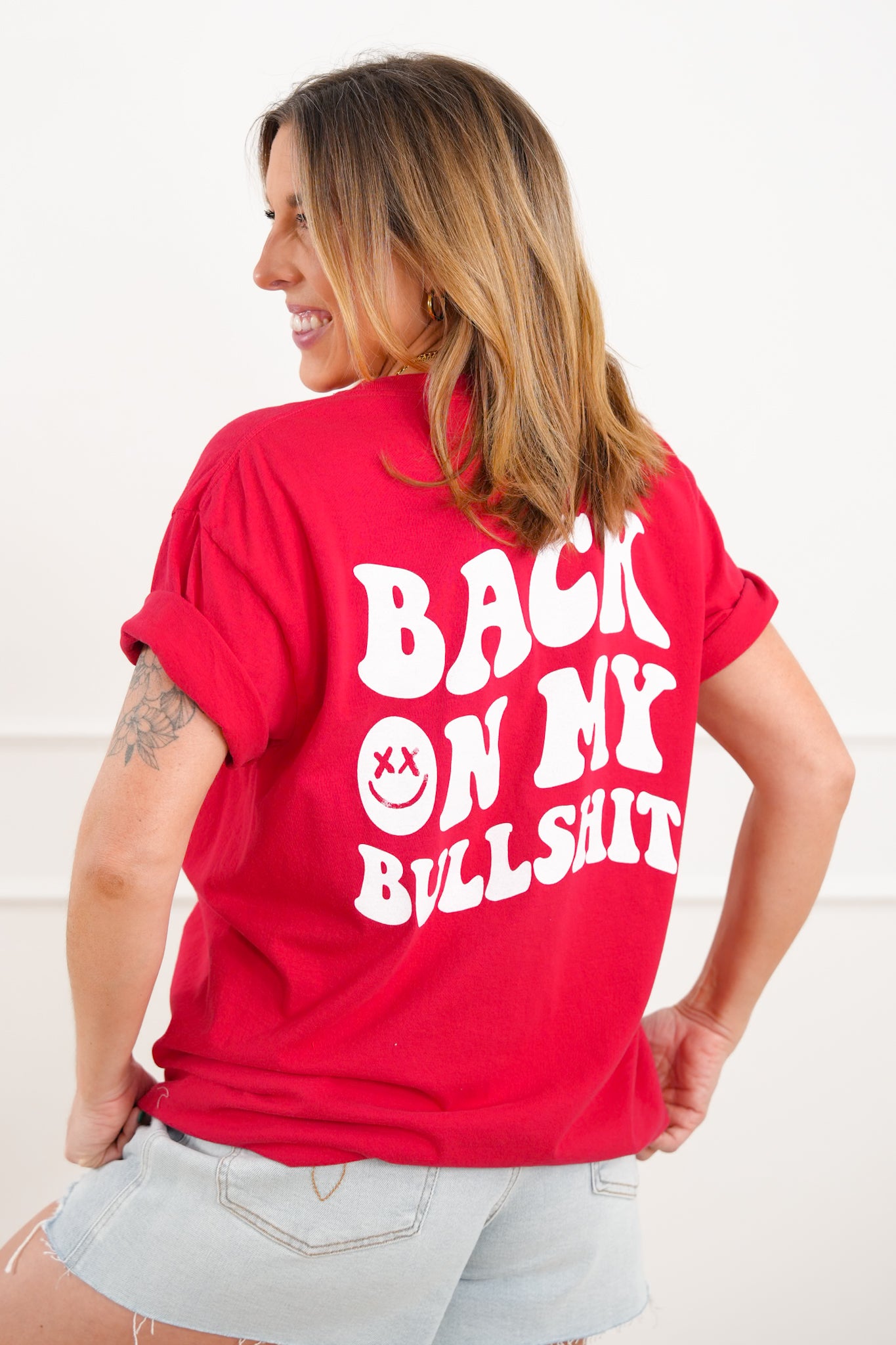 Plus/Reg Short Sleeve "Back On My Bullshit" Graphic Tee