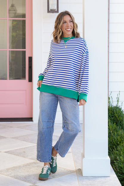 Stripe Long Sleeve Knit Top