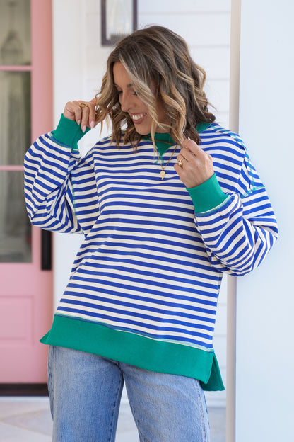 Stripe Long Sleeve Knit Top